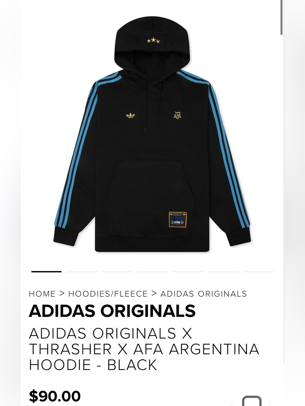 ADIDAS ORIGINALS X
THRASHER X AFA ARGENTINA
HOODIE - BLACK